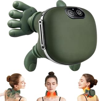 Electric Shoulder and Neck Massager, Neck Massager for Pain Relief Deep Tissue with Two-Speed Temperature Adjustment Dual-Zone Heat, Back and Leg Massagers with Simulation Palm, Type-C Fast Charging, Useful Gift