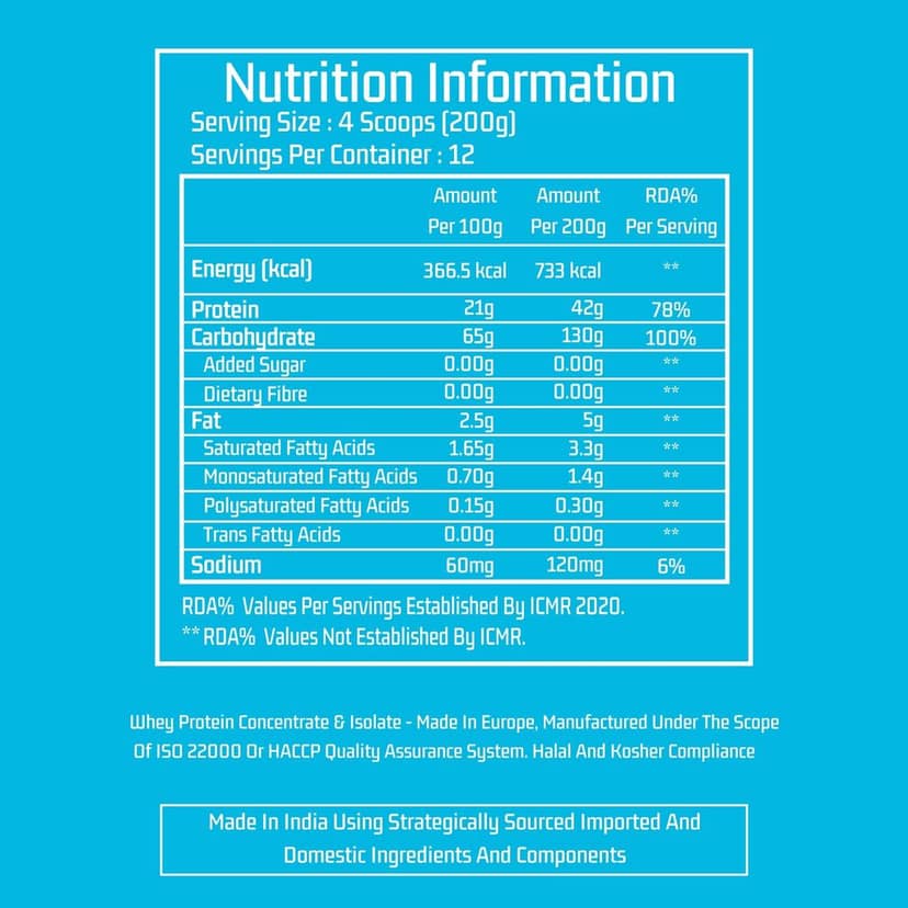 Myfitness Gainer H2O | The Ultimate Weight Gain Formula | 42g Premium Protein | 733 kcal | 2.4 kg view 2