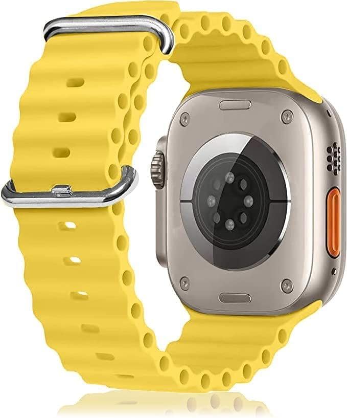 Exelent Flexible Silicone Ocean Sport Bands Compatible With Watch For Men Women Yellow 38 MM 40 MM 41 MM view 2