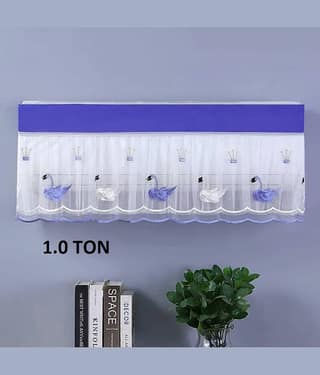 Sahaj Creation Single Poly-Cotton Blue AC Cover for 1 Ton Split AC