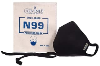 Advind Healthcare Smog Guard N95 Adult Mask with 1 Valve Free Size Black 1 Nos