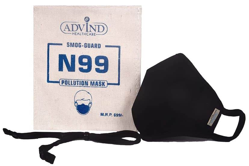 Advind Healthcare Smog Guard N95 Adult Mask with 1 Valve Free Size Black 1 Nos