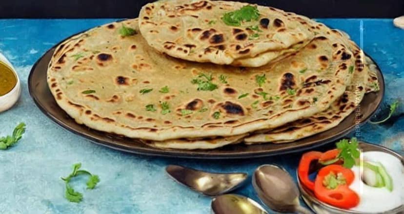 Mix veg paratha plate