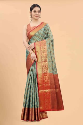 Silk Zone Women's Banarasi Silk Woven Saree With Unstiched Blouse Piece