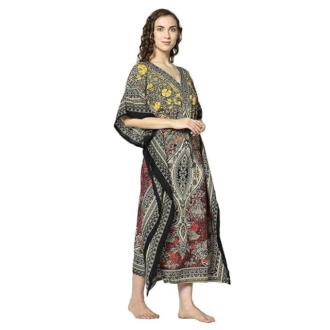 Ukal Women's Long Kaftan Maxi Caftan Gown Top Night Kaftan view 3