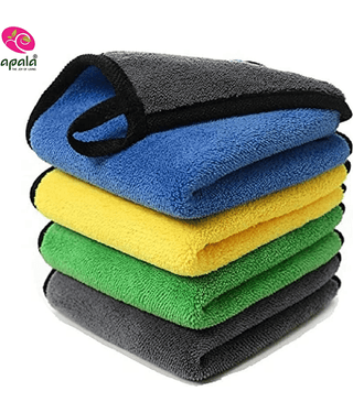 Cleaning 800 Gsm Microfiber Towel For Car Cleaning And Detailing - Extra Thick Microfiber Cloth - 30Cm x 40Cm- Multicolor (Pack of 6)