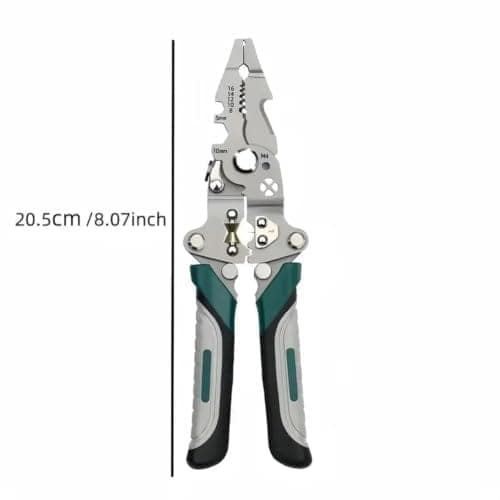 Foldable Wire Stripper Pliers with Cutting & Crimping Function, Multi-Function Electrician Hand Tool for Wire Stripping, Cable Cutting, Crimping and Electrical Repair view 3