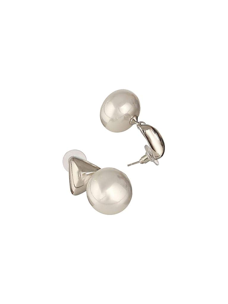Anti-Tarnish Silver Plated Tiangular Pearl Drop minimal Earrings view 5