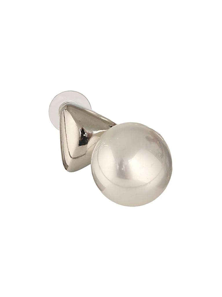 Anti-Tarnish Silver Plated Tiangular Pearl Drop minimal Earrings view 7