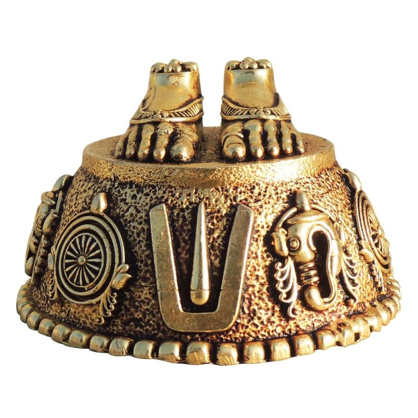 Brass Charan Paduka Premium God Idol, Height : 2 Inch (BSMAS1706 D) view 2