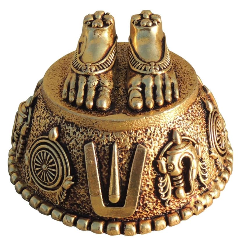 Brass Charan Paduka Premium God Idol, Height : 2 Inch (BSMAS1706 D) view 3