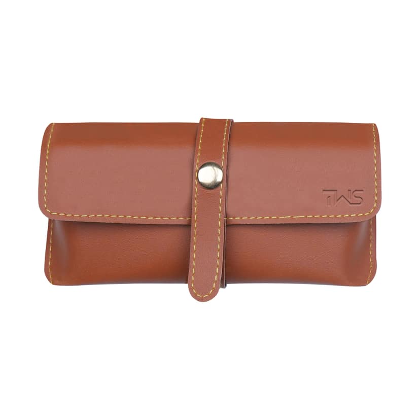 The Wallet Store Leather Eyewear Case for Men & Women Specs Cover - Tan