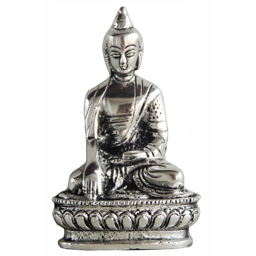 Aluminium Buddha Idol Showpiece ? Spiritual Home Decoration, Height : 6 Inch (ASMAS220 S) view 2
