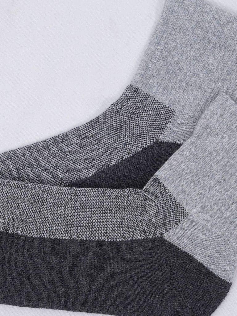 AirGarb Premium Cotton Cushioned High Ankle Socks for Men and Women - Free Size (Grey with Andhra Melange) view 3