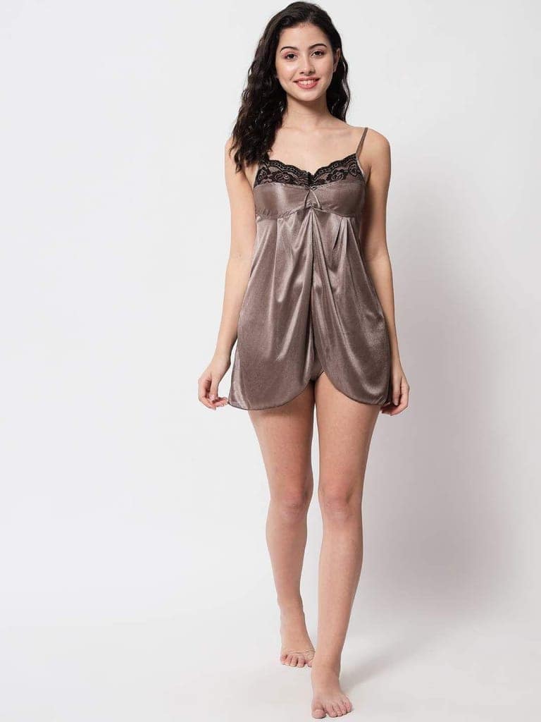 Plus Size Satin Honeymoon Babydoll Hot Night Dress 41Bm view 3