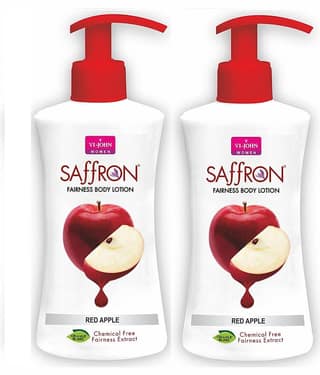 VI-JOHN Saffron Fairness Body Lotion Red Apple 250ml Each (500ml) - Pack of 2