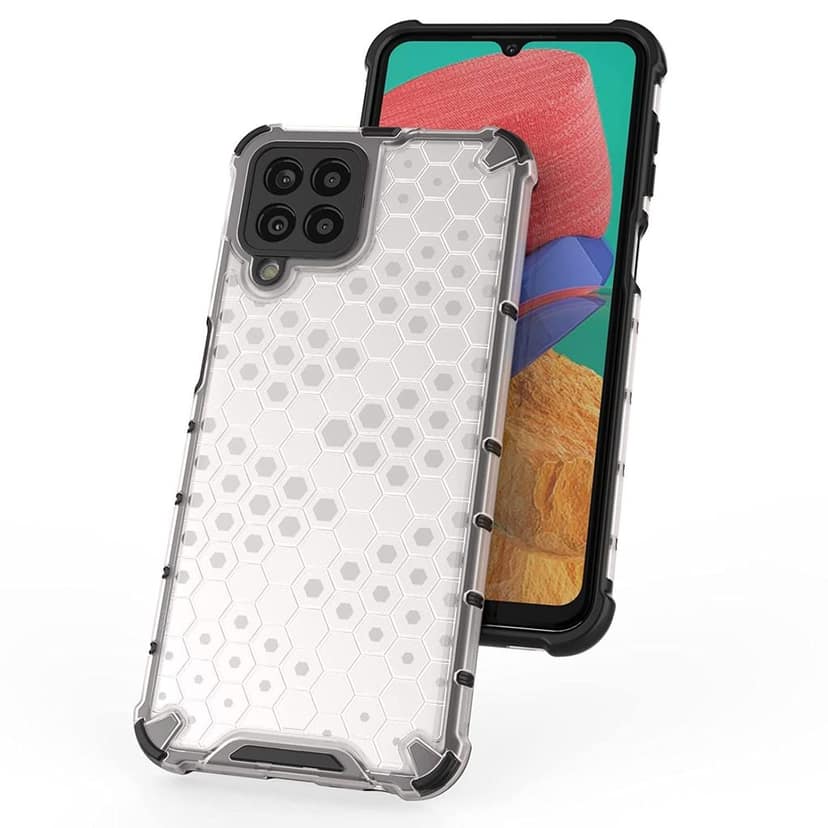 Faircost Hybrid Shockproof Back Cover for Samsung Galaxy M33 5G Hard Outside Soft Inside- (Polycabonate::Transparent) view 3