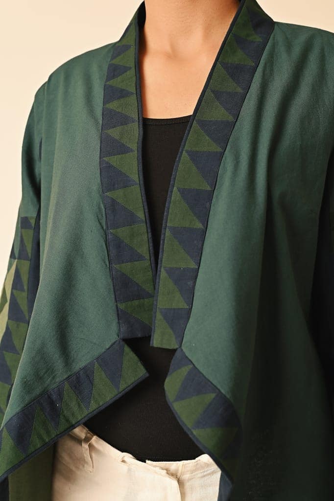 Rishta Handkerchief Hem Green Ralli Jacket view 4