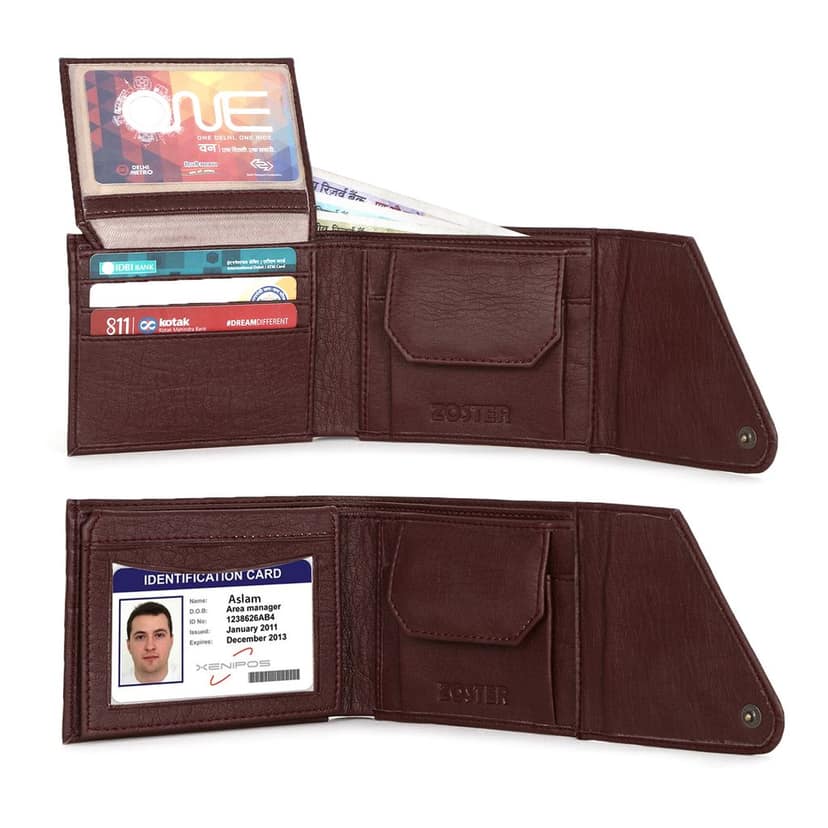 ZOSTER Brown Vegan Leather Wallet for Men & Women - Stylish and Sustainable Wallet view 2