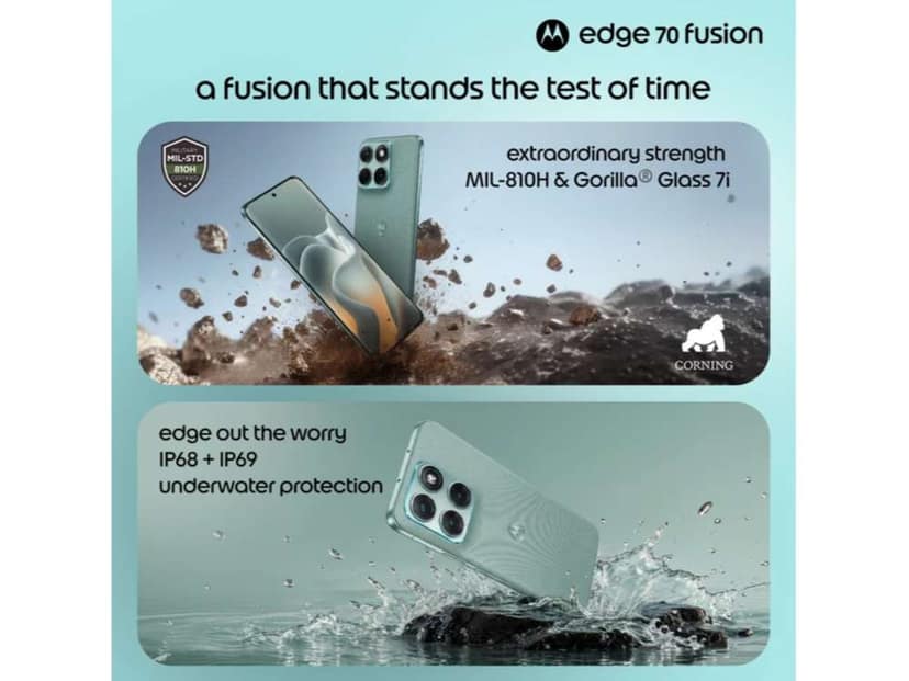 Motorola Edge 70 Fusion Smartphone, 12GB RAM, 256GB Storage - Pantone Blue Surf view 3