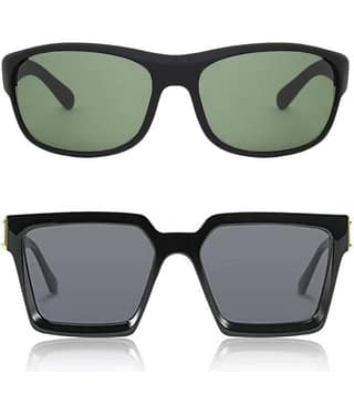 Kanny Devis - Black Rectangular Sunglasses ( Pack of 2 )
