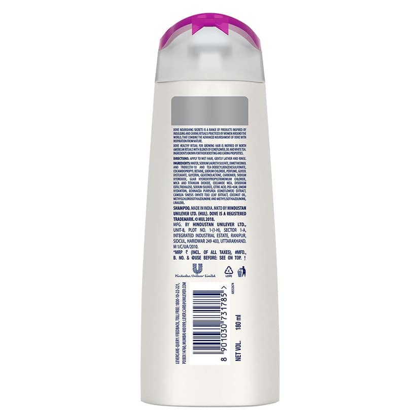 Dove Healthy Ritual For Growing Hair Shampoo, 180 Ml view 2