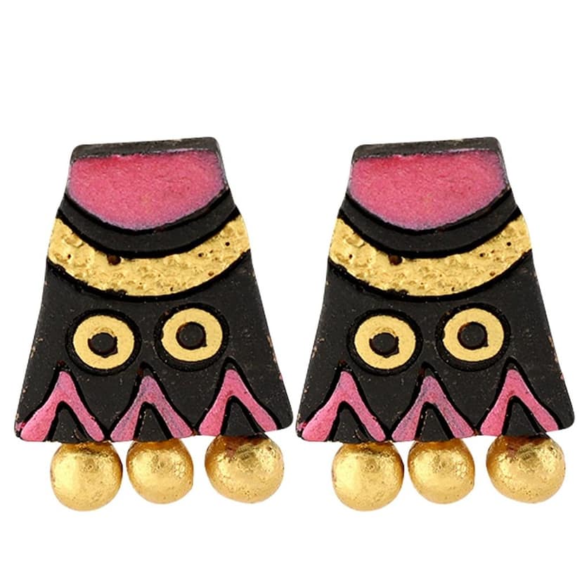 Le bijouxistic Ekam EK traditional temple design terracotta necklace set with earring combo(set of two necklaces) got women and girls for casual and formal wear view 3