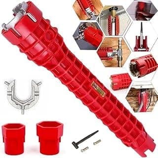 8 in 1 Multifunctional Kitchen Faucet Sink Basin Wrench, Basin Wrench Plumbing Tools,Multi-Purpose Plumbing Tools Faucet Plumbers Wrenchs for Pipe and Tub Drain Removal Nut Wrenchs (PACK OF 1)
