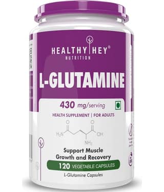 HEALTHYHEY NUTRITION L-Glutamine Capsules High Strength- 430mg - 120 Capsules 430 mg