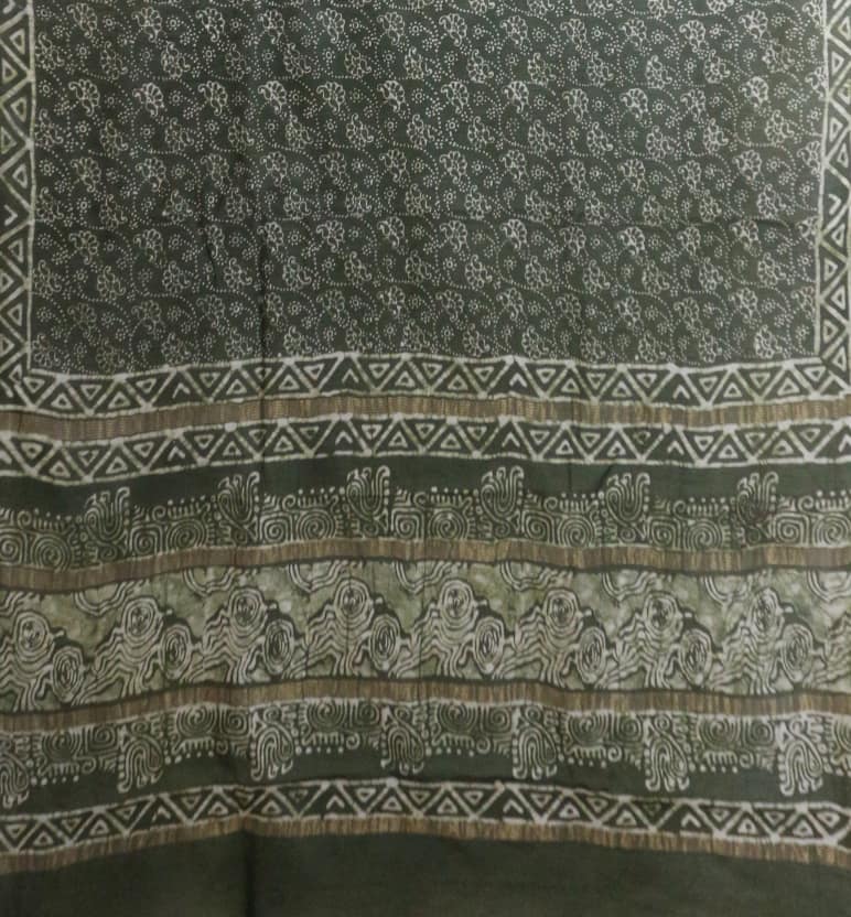 Handcrafted Batik Silk Cotton Saree view 2