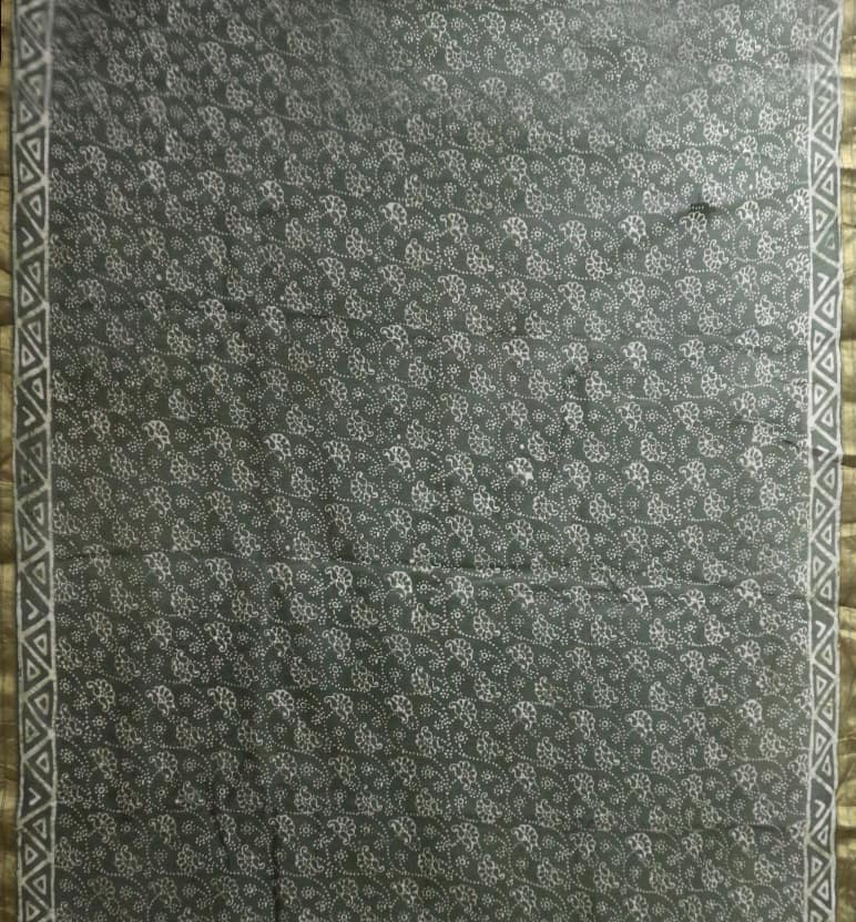 Handcrafted Batik Silk Cotton Saree view 3