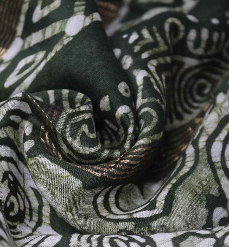 Handcrafted Batik Silk Cotton Saree view 6