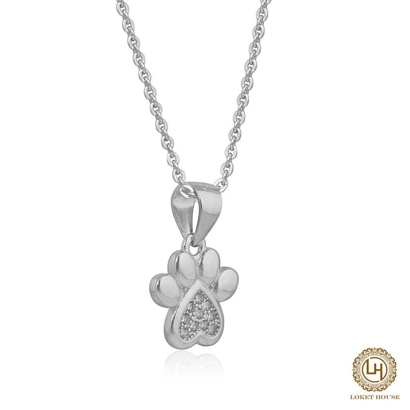 A elegant and lucky 925 sterling silver cat paw pendant view 3