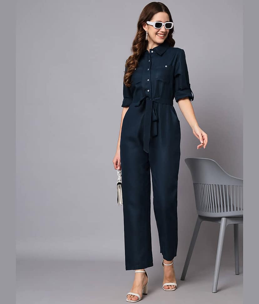 The Dry State - Blue Cotton Blend Regular Fit Women's Jumpsuit ( Pack of 1 )