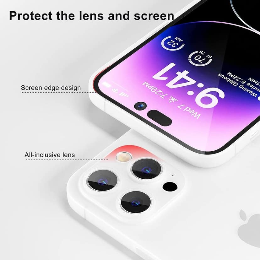 Memumi Ultra Slim 0.3mm Back Cover Case for Apple iPhone 14 Pro Max - Semi Transparent White view 3