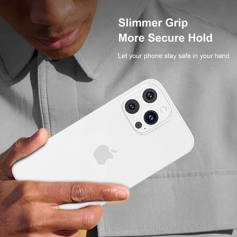 Memumi Ultra Slim 0.3mm Back Cover Case for Apple iPhone 14 Pro Max - Semi Transparent White view 5