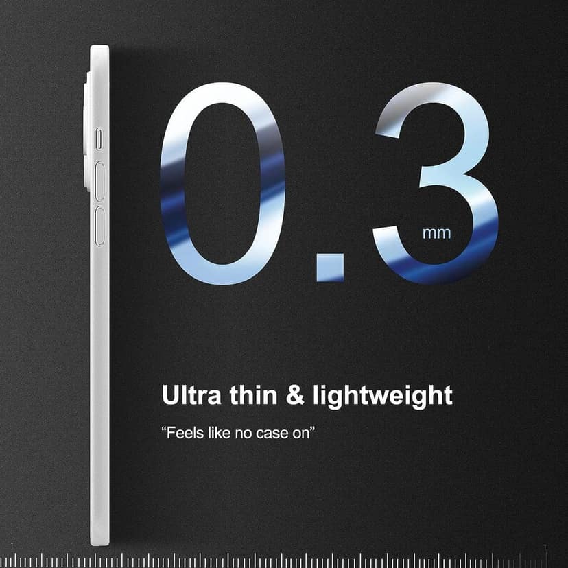 Memumi Ultra Slim 0.3mm Back Cover Case for Apple iPhone 14 Pro Max - Semi Transparent White view 6