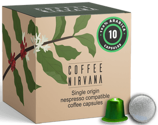 Coffee Nirvana, 100% Arabica, Box of 10, Nespresso Compatible Aluminum Capsules