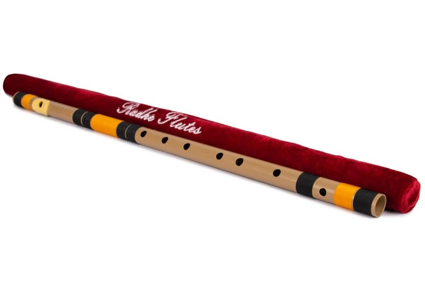 Radhe Flutes PVC Fiber F Sharp Bansuri Base Octave RIGHT Handed With VELVET COVER view 3