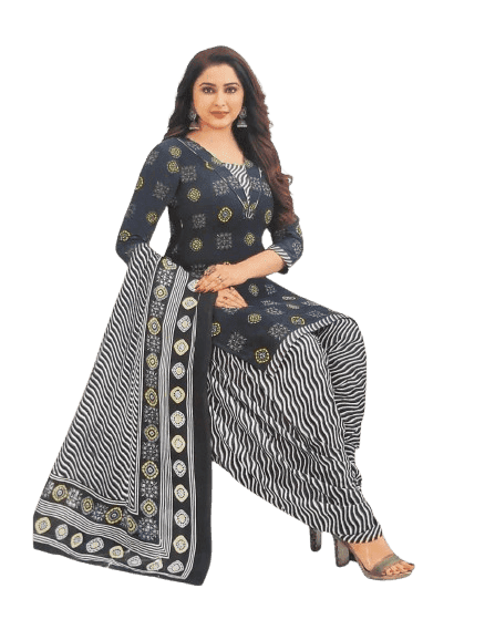 Women s Grey and White Floral Print Cotton Kurta with V Neck and 3 4 Sleeves view 3