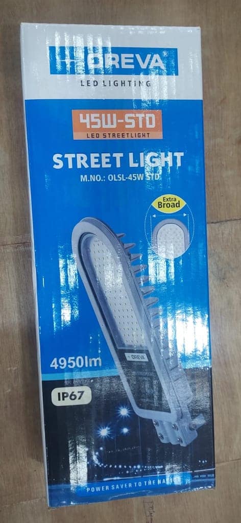 OREVA 45WATT LED STREET LIGHT ALUMINIUM BODY WATERPROOF 6500K (1 YEAR WARRANTY) view 3