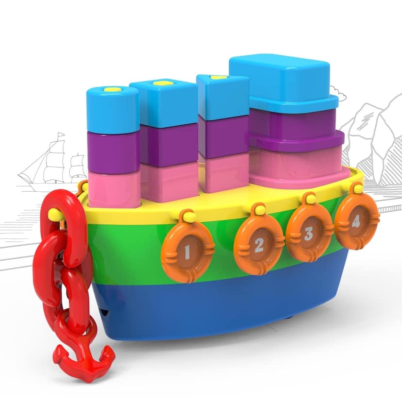 Li'l Wizards 7-in1 Stack Nest N Link Pull-Along Ship Station