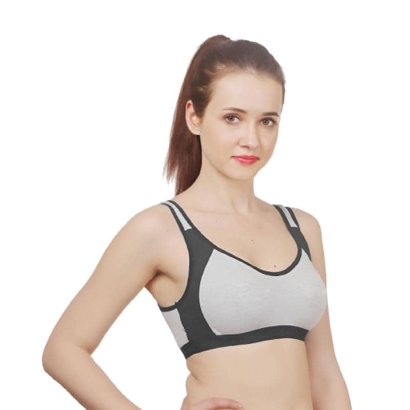 FASHION BONES Women's Everyday Cotton Sports Bra | Support - Ideal for Active Women | Non Padded | Gym | Running | Full Coverage, Breathable & Stylish view 3