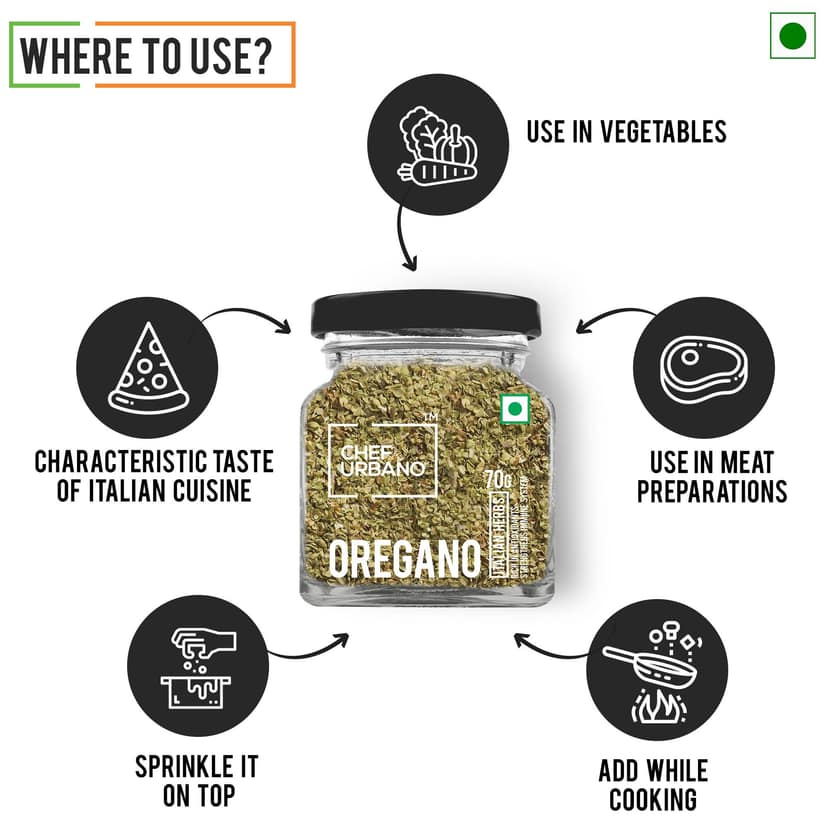 Chef Urbano Herbs Oregano Bottle 70 Gms (MRP: Rs. 160/-) view 3