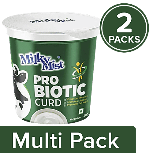 Milky Mist Probiotic Curd, 2x400 g Multipack