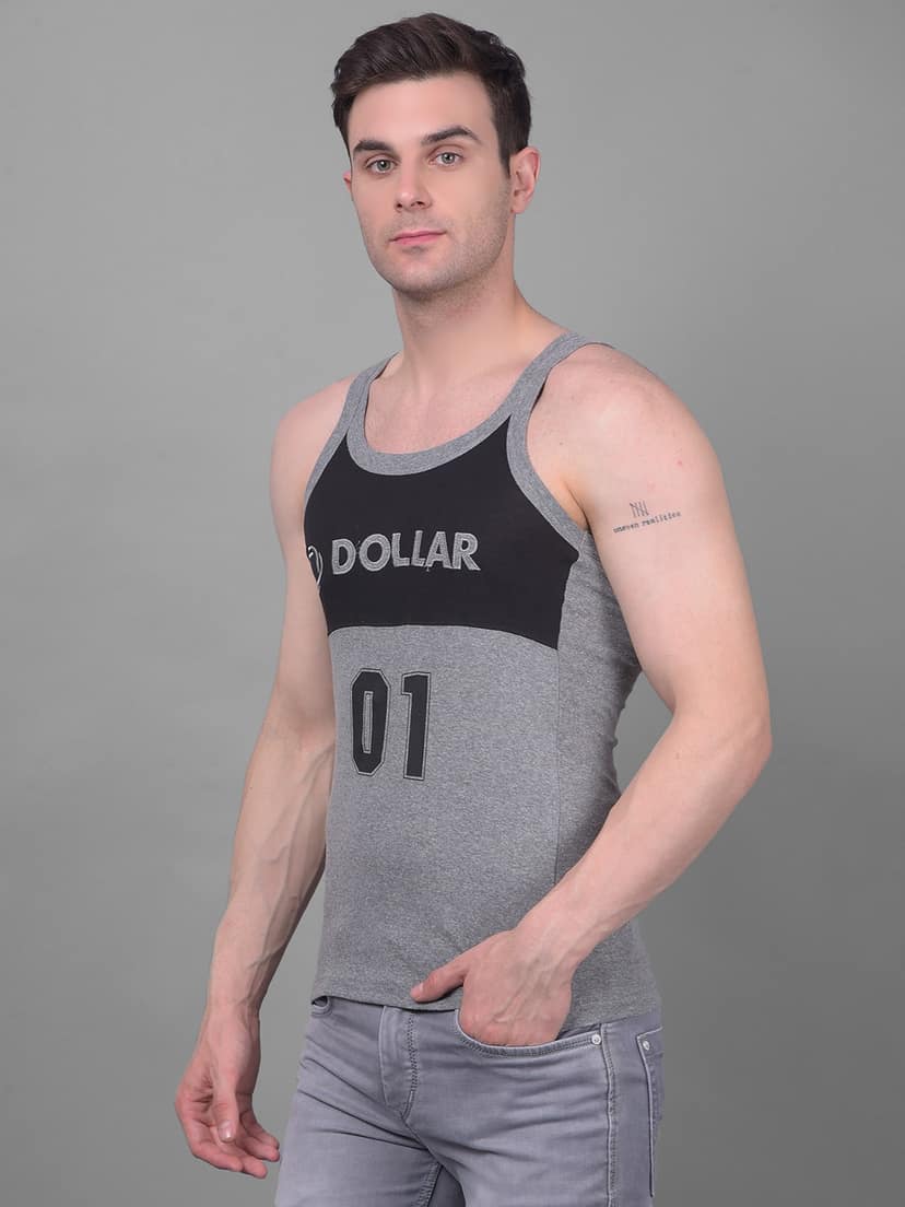 Men's Assorted Pack of 2 Solid Combed Cotton Racerback Styled Gym Vest view 2