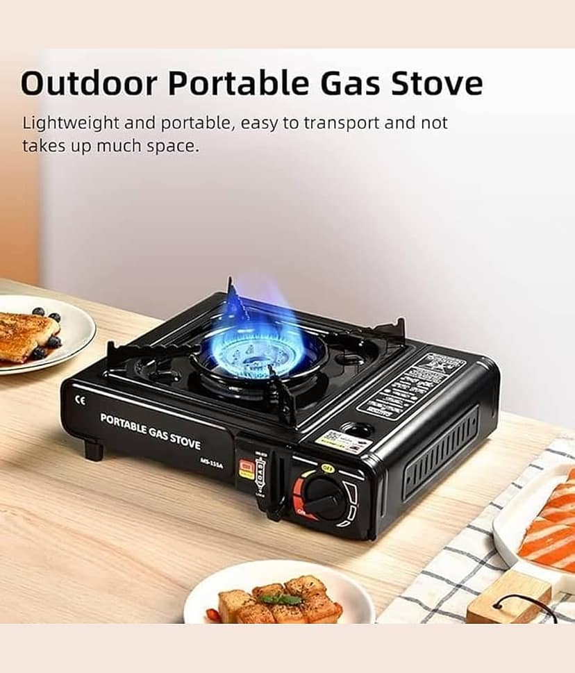Portable Camping Stove With CarryIng Case | 2 IN Portable Camping Stove | Gas Powerd Single Burn Stove For Outdoor, Camping, Hiking, Trekking view 2