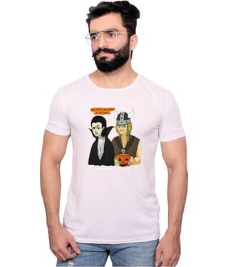 Nityanand Enterprises White Cotton Blend T-Shirt