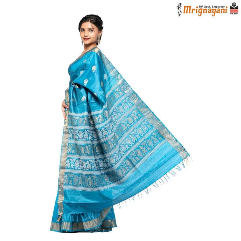 HANDLOOM KOSA SILK SAREE WITH BLOUSE (SKU - 1ST102041221, SAREE-1169) view 3