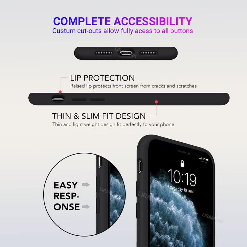 LIRAMARK Liquid Silicone Soft Back Cover Case for Apple iPhone 11 Pro view 5